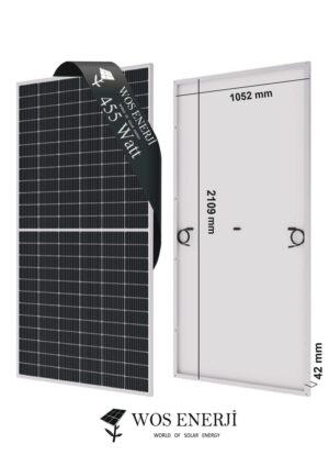 WOS ENERJİ Güneş Paneli Half Cut 455 Watt Monokristal Perc 144 Hücreli