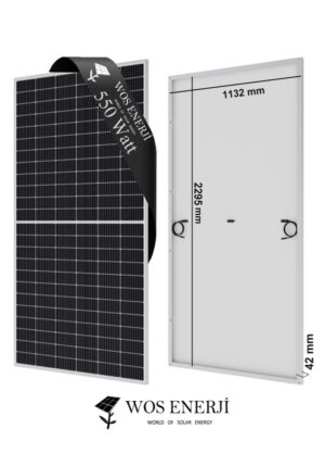 WOS ENERJİ Güneş Paneli Half Cut 550 Watt Monokristal Perc 144 Hücreli