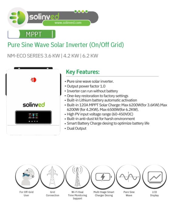 Solinved NM-ECO 6.2 KW 48 V MPPT OFF-GRID INVERTER - Görsel 9