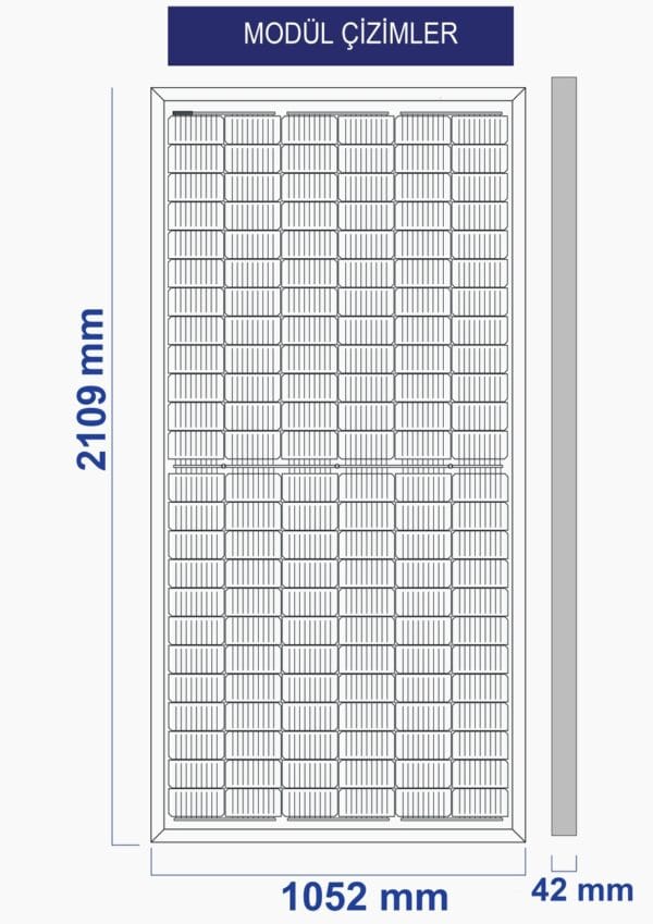 WOS ENERJİ 450 W Watt Güneş Paneli Half Cut  Monokristal Perc 144 Hücreli (A- Class) - Görsel 4